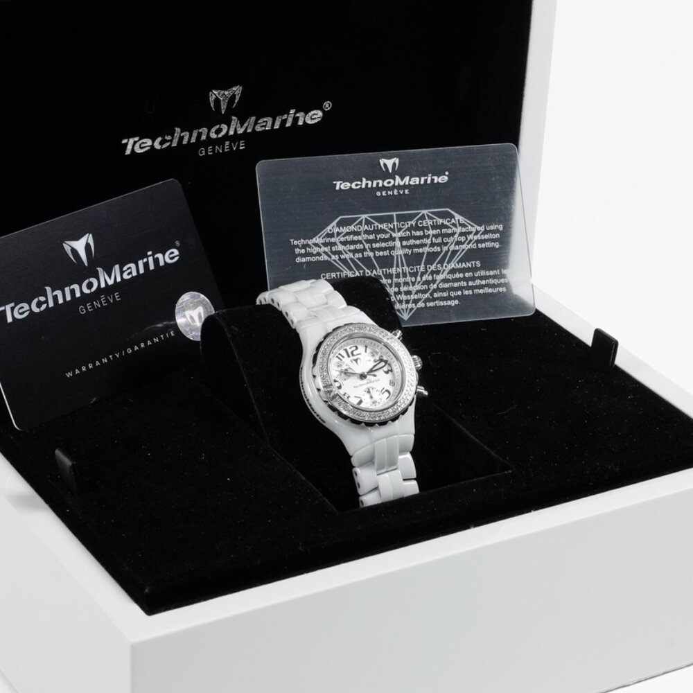 Technomarine White Geneve Technodiamond Porcelain Watch